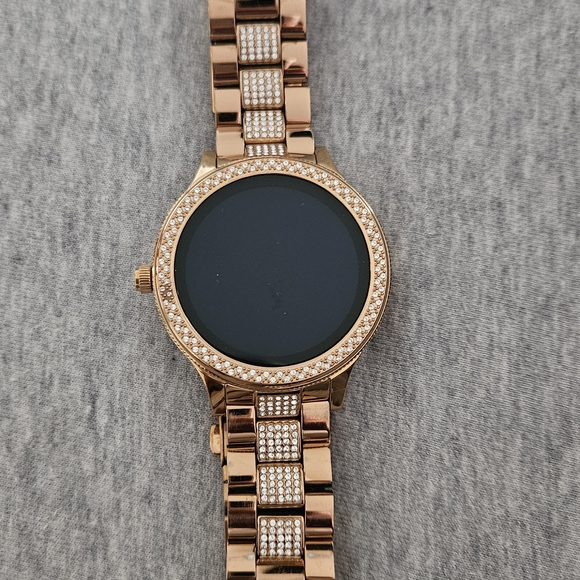Fossil Rose Gold Smartwatch with Crystal Detailing